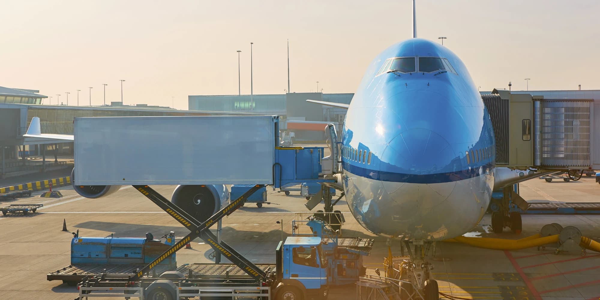 Luxury coach at an airport terminal