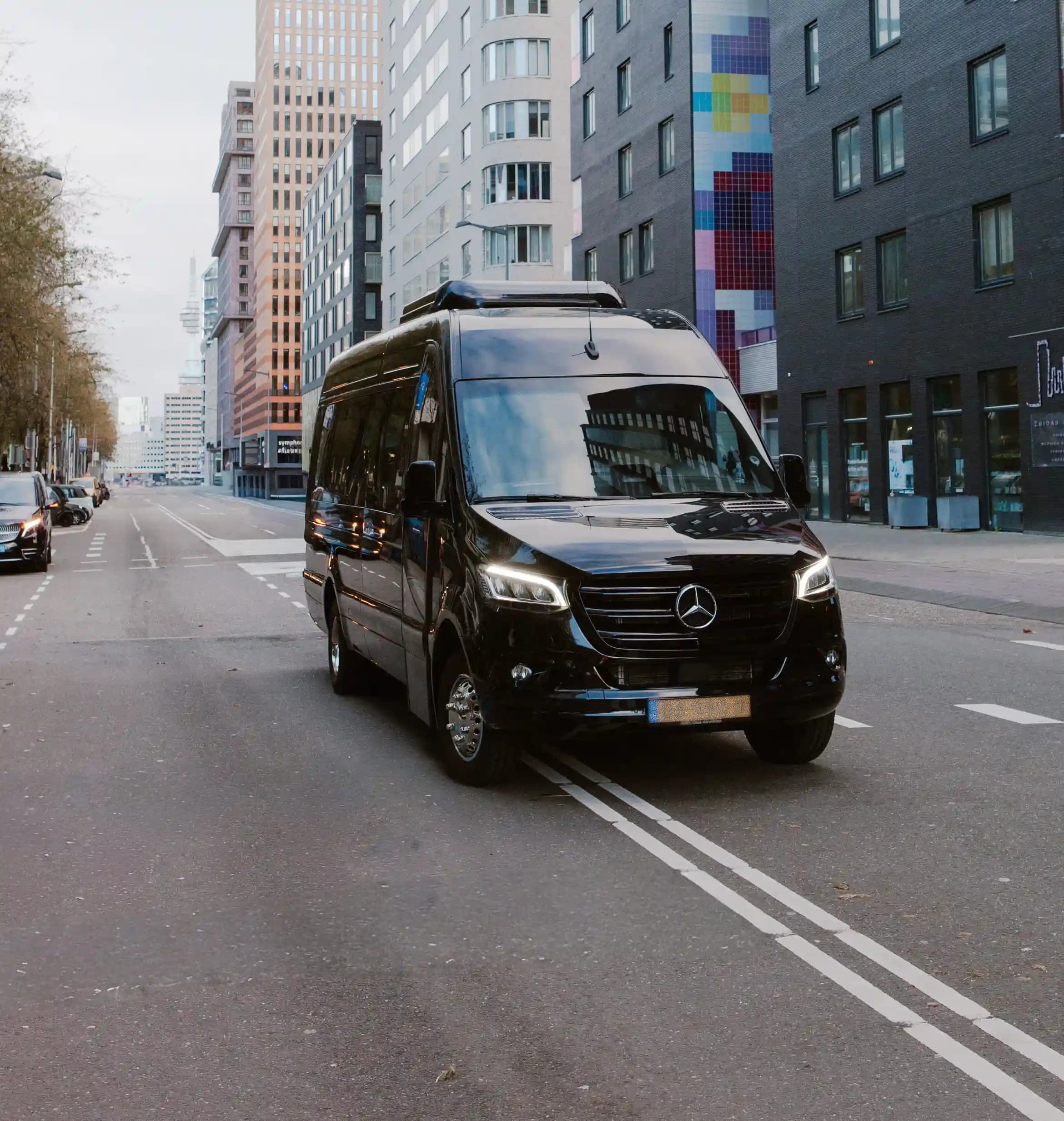 Mercedes Sprinter Max 23 exterior for luxury group transport in Amsterdam